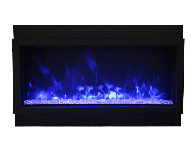 Amantii Panorama XT Electric Fireplace - Clear + Blue + Blue Top